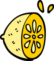 cartoon doodle lemon fruit png