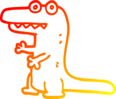 ligne de gradient chaud dessin alligator fou de dessin animé png