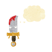 bloody knife cartoon character with thought bubble png
