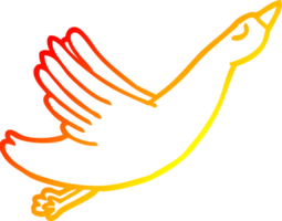 warm gradient line drawing cartoon flying goose png