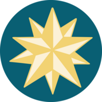 tattoo style icon of a star png