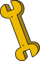 quirky hand drawn cartoon spanner png