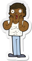 sticker of a cartoon shocked gym man png