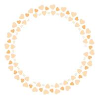 Hand drawn hearts border and frame on white background vector