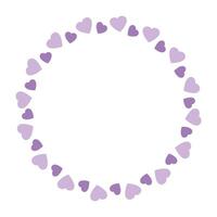 Hand drawn hearts border and frame on white background vector