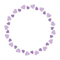 Hand drawn hearts border and frame on white background vector