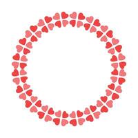 Hand drawn hearts border and frame on white background vector
