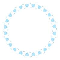 Hand drawn hearts border and frame on white background vector