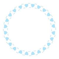 Hand drawn hearts border and frame on white background vector