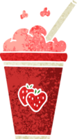 milkshake aux fraises de dessin animé de style rétro excentrique png