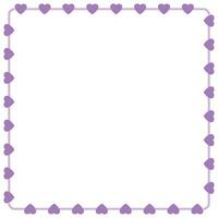 Hand drawn hearts border and frame on white background vector