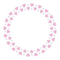 Hand drawn hearts border and frame on white background vector