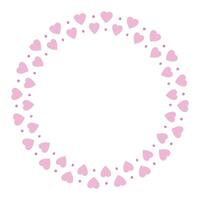 Hand drawn hearts border and frame on white background vector