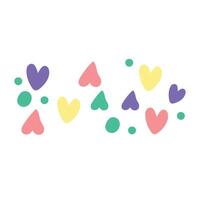 Hand-drawn heart collection on white background vector