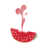 cartoon squirting watermelon png