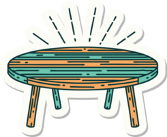 sticker van tatoeëren stijl hout tafel png