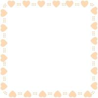 Hand drawn hearts border and frame on white background vector