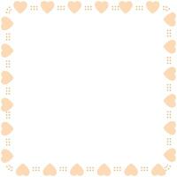 Hand drawn hearts border and frame on white background vector