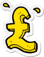 sticker of a cartoon pound symbol png