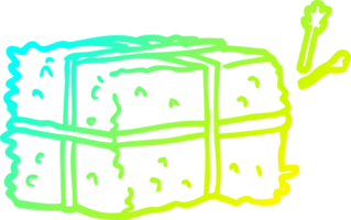 cold gradient line drawing cartoon bale of hay png