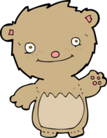 cartoon waving teddy bear png