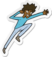 sticker of a cartoon jumping man png