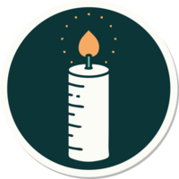 tattoo style sticker of a candle png