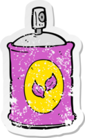 retro noodlijdende sticker van een cartoon natuurlijke spray png