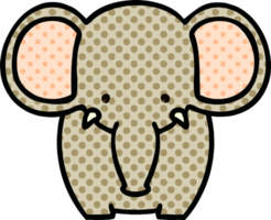 eccentrico elefante cartone animato in stile fumetto png