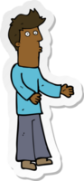 sticker of a cartoon man explaining png