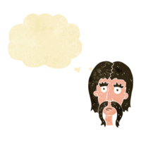 tecknad serie man med lång mustasch med trodde bubbla png