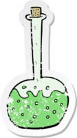 adesivo retrô angustiado de uma poção química de desenho animado png