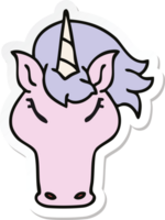 pegatina de un peculiar unicornio de dibujos animados dibujados a mano png