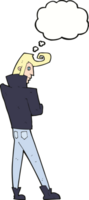 cartoon cool guy with thought bubble png