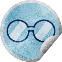 spectacles graphic circular sticker png