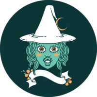 ícone de rosto de personagem de bruxa meio orc png