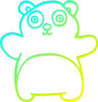 cold gradient line drawing cartoon teddy bear png