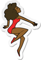 pegatina de una mujer bailando de dibujos animados png