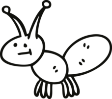 quirky line drawing cartoon light bug png