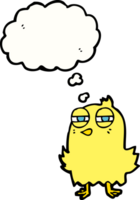 funny cartoon bird with thought bubble png