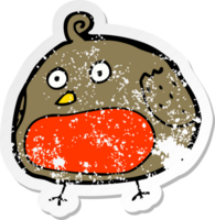 retro distressed sticker of a cartoon robin png