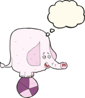 cartoon circus elephant with thought bubble png