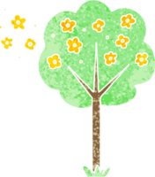 albero di cartone animato stile illustrazione retrò eccentrico png