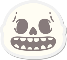 etiqueta engomada espeluznante del cráneo de halloween png