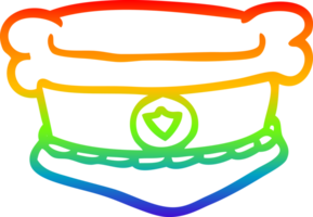 desenho de linha gradiente arco-íris desenho animado chapéu de chefes de bombeiros png