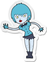 sticker of a cartoon vampire girl welcoming png