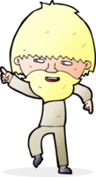 cartoon bearded man pointing and laughing png