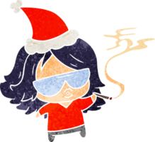 desenho retrô de natal da garota kawaii png