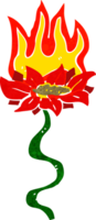 cartoon flower on fire png