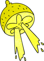 quirky hand drawn cartoon lemon png